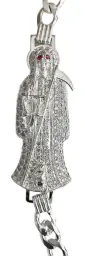 Pulsera Esclava Plata 925 Cadena Cubana Santa Muerte para Hombre - Imagen 4