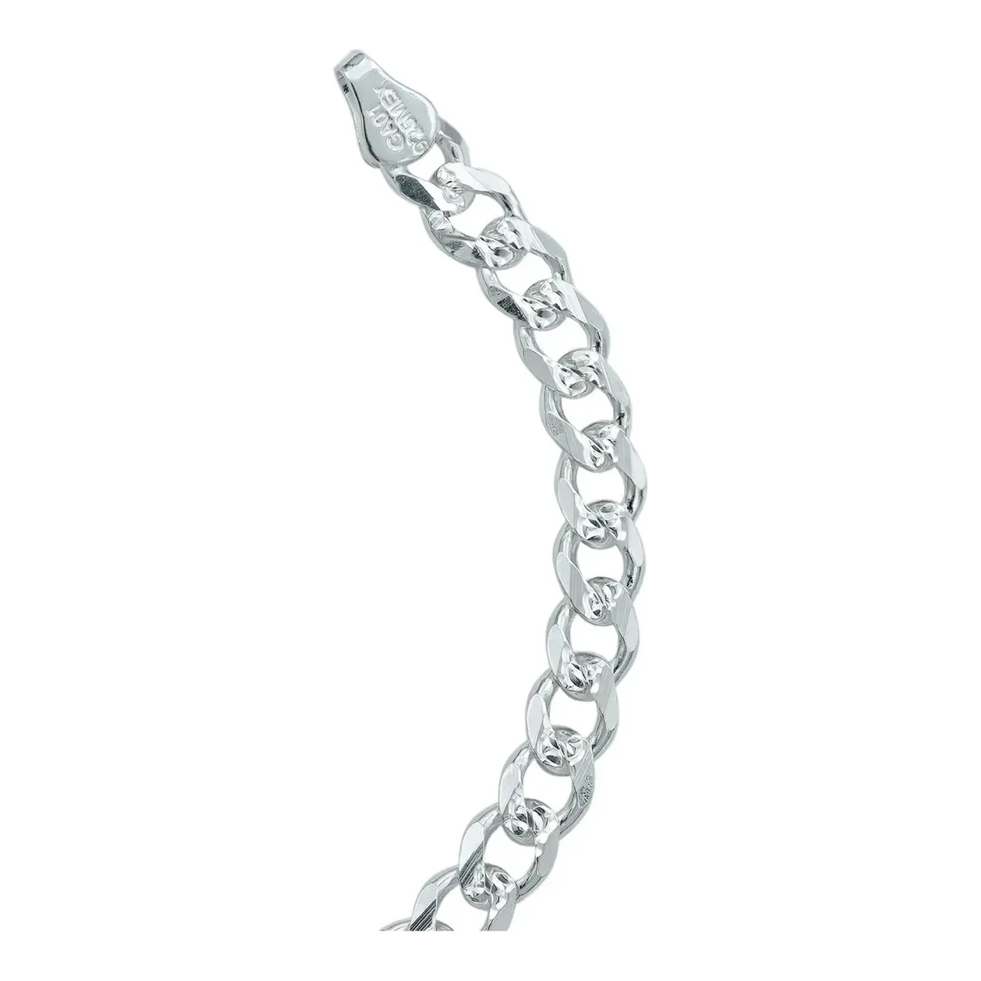 Pulsera Esclava de Plata .925 Cubana Diamantada 22 cm - Imagen 2