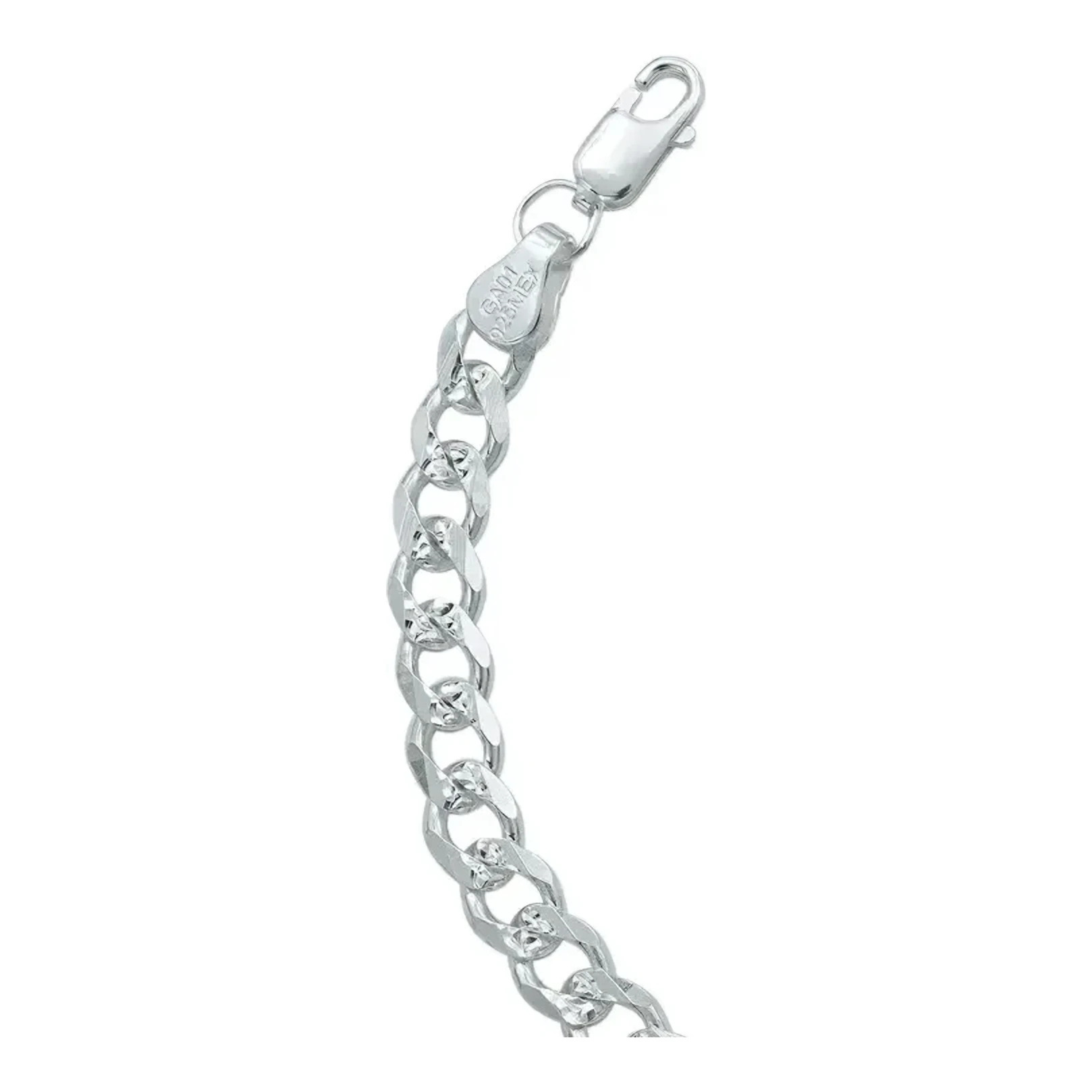 Pulsera Esclava de Plata .925 Cubana Diamantada 22 cm - Imagen 3