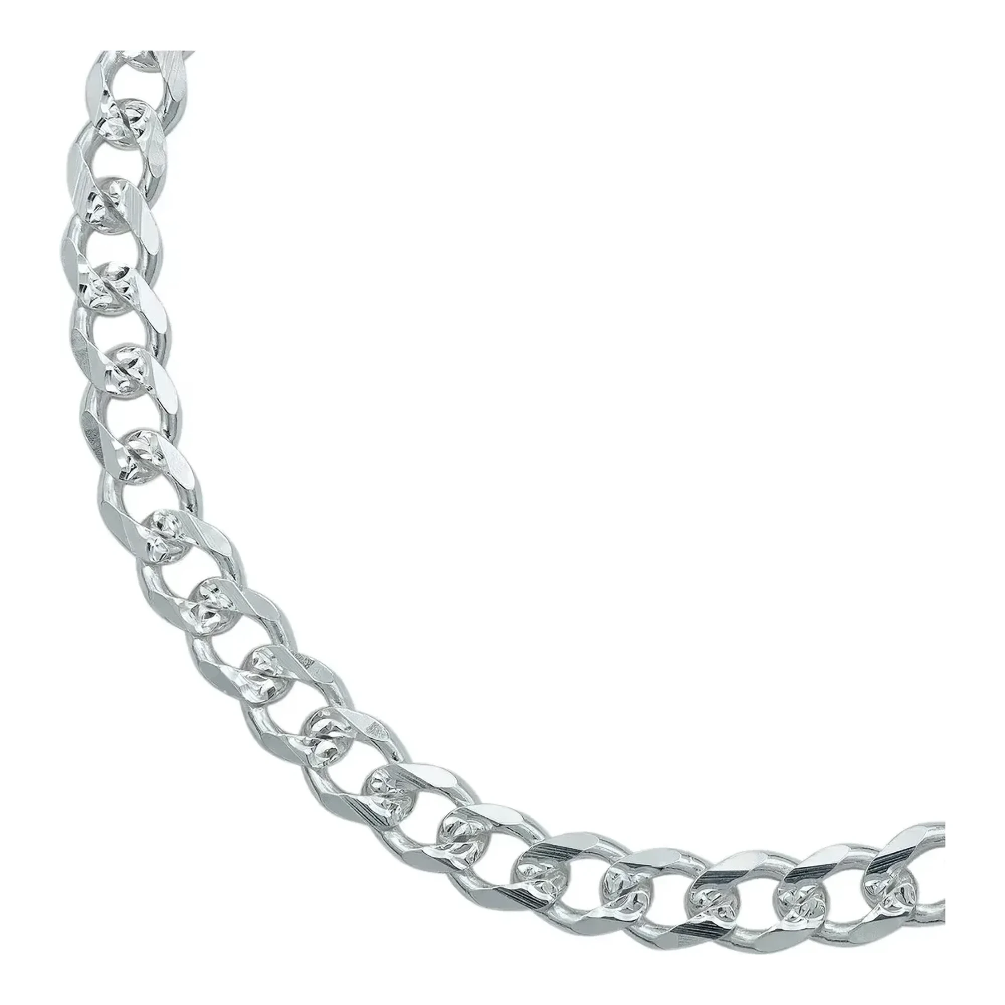 Pulsera Esclava de Plata .925 Cubana Diamantada 22 cm - Imagen 4