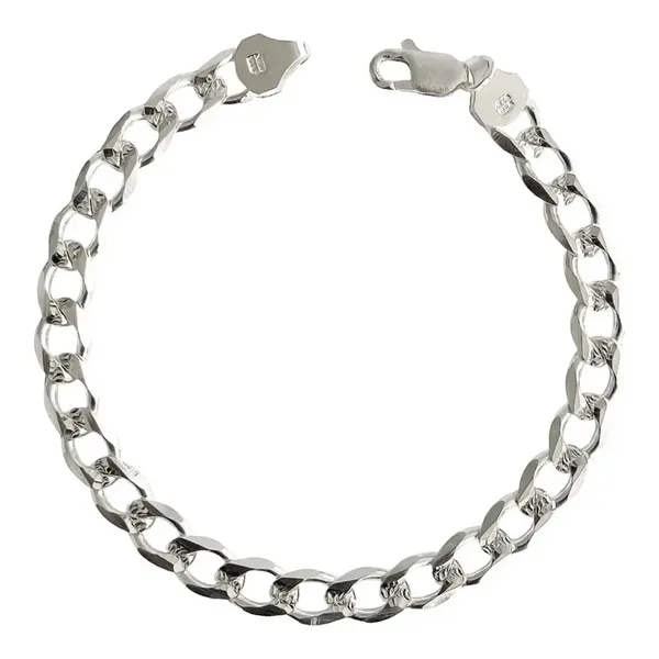 Pulsera Esclava Plata 925 Cubana Diamantada para Hombre Modelo 1478 - Imagen 1