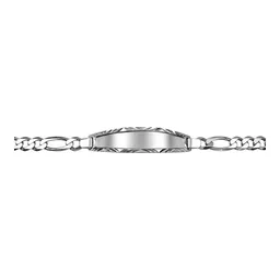 Pulsera Esclava de Plata .925 Petatillo Fígaro con Placa 22 cm - Imagen 4