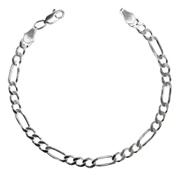 Pulsera Esclava Plata Ley .925 Cadena Figaro 3x1 19cm para Hombre - Imagen 1