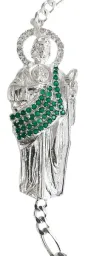 Pulsera Esclava Plata 925 Figaro con Dije San Judas Tadeo Hombre - Imagen 2