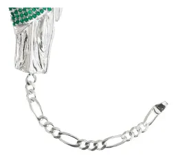 Pulsera Esclava Plata 925 Figaro con Dije San Judas Tadeo Hombre - Imagen 4