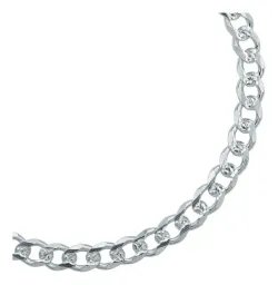 Pulsera Esclava Hombre Plata 925 Cadena Cubana Diamantada - Imagen 2