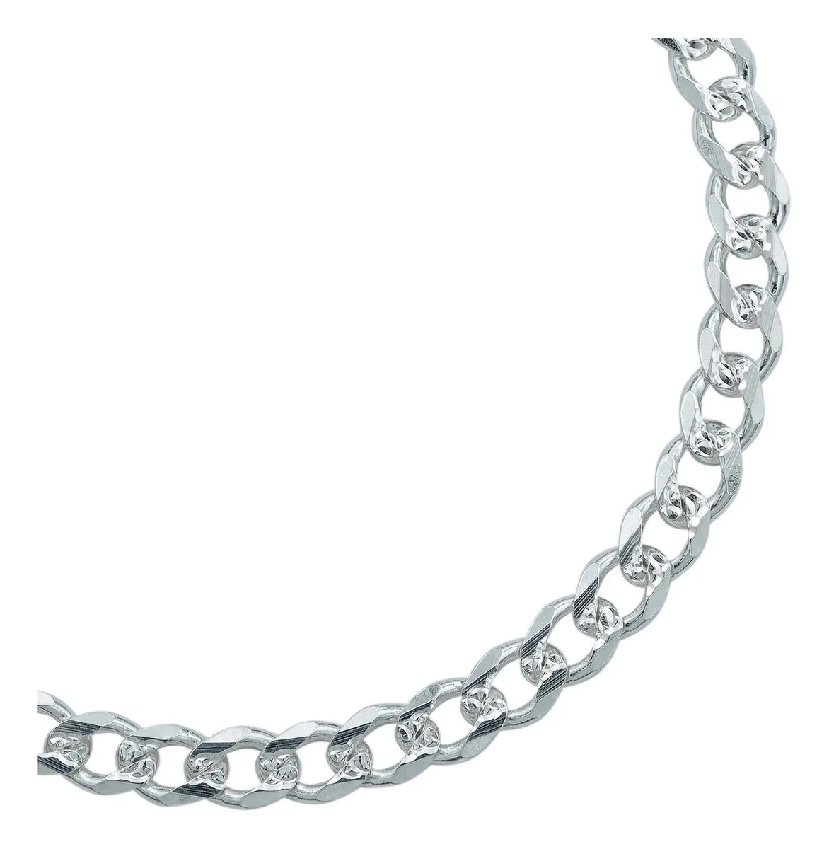 Pulsera Esclava Hombre Cubana Diamantada Plata .925 20.5cm - Imagen 1