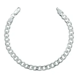 Pulsera Esclava Hombre Plata 925 Cadena Cubana Diamantada - Imagen 1