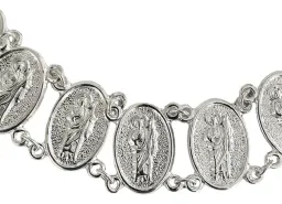 Pulsera Esclava Plata 925 Medallas San Judas Tadeo - Imagen 3
