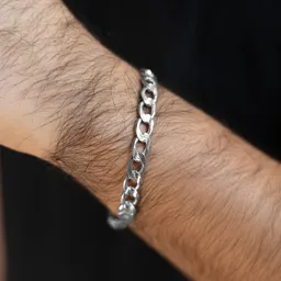 Esclava Plata 925 Cubana Diamantada para Hombre - Imagen 2