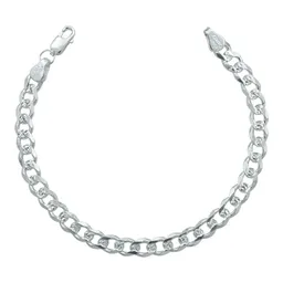 Pulsera Esclava Plata 925 Cubana Diamantada Hombre 20cm - Imagen 1