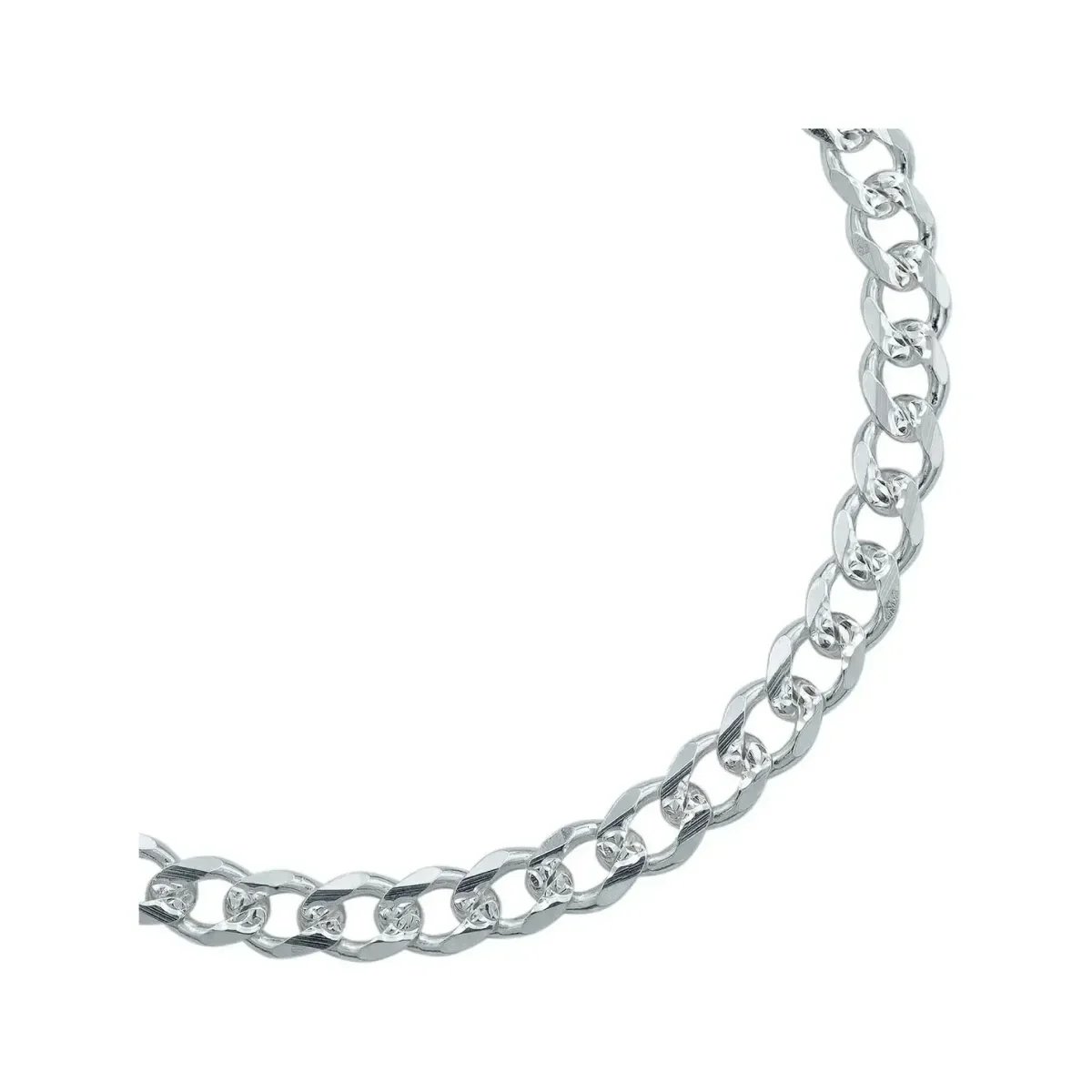 Pulsera Esclava Plata 925 Cubana Diamantada Hombre 20cm - Imagen 2