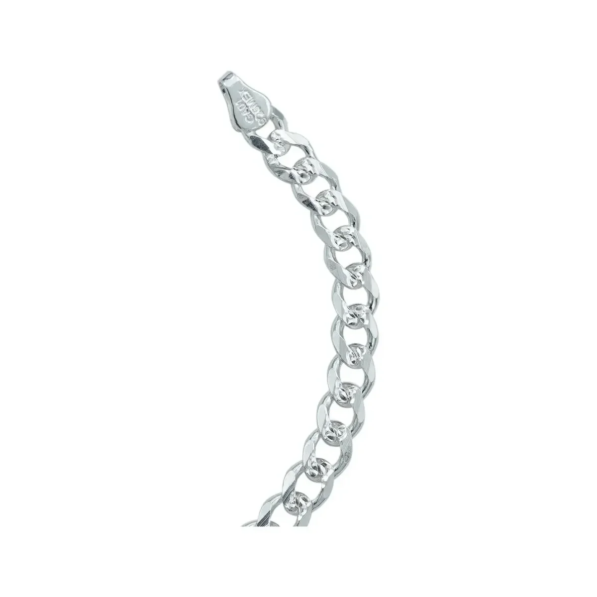 Pulsera Esclava Plata 925 Cubana Diamantada Hombre 20cm - Imagen 5