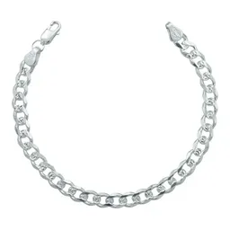 Pulsera Esclava Plata 925 Cubana Diamantada para Caballero - Imagen 1