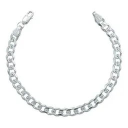 Pulsera Esclava Plata 925 Cubana Diamantada para Caballero - Imagen 1