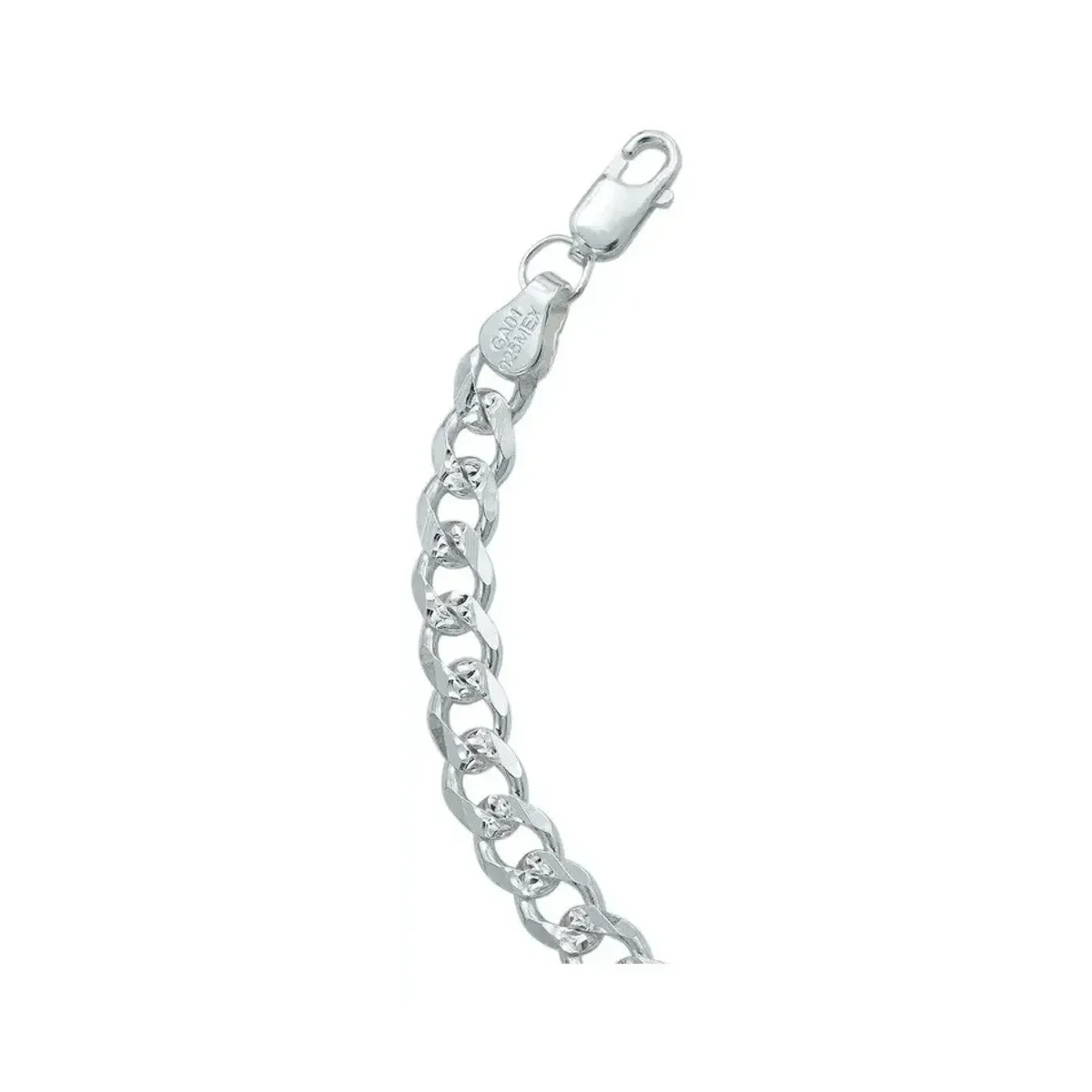 Pulsera Esclava Plata 925 Cubana Diamantada para Caballero - Imagen 3