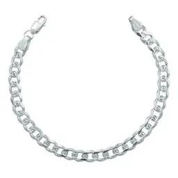 Pulsera Esclava Plata 925 Cubana Diamantada para Hombre Modelo 1472 - Imagen 1
