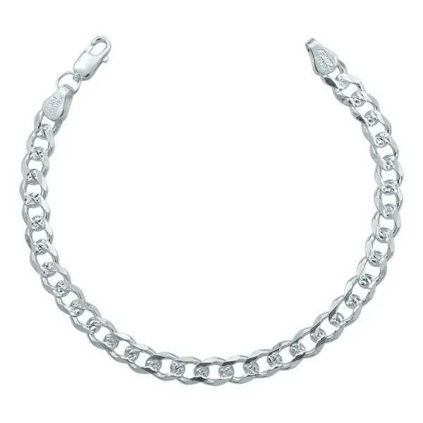 Pulsera Esclava Plata 925 Cubana Diamantada para Hombre Modelo 1472 - Imagen 1