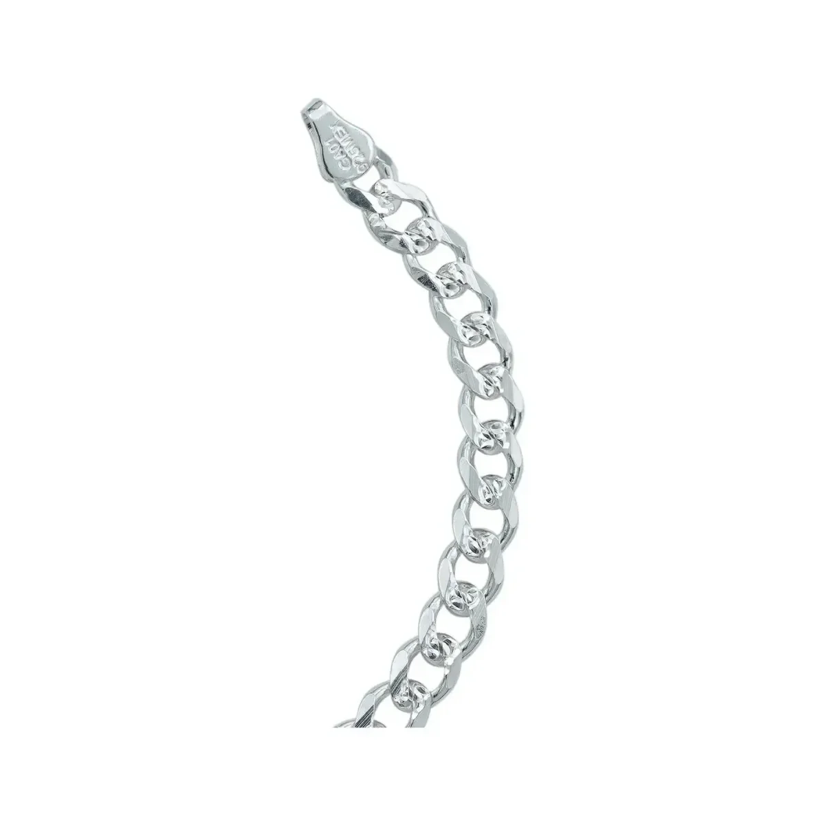 Pulsera Esclava de Plata .925 Cubana Diamantada 22 cm - Imagen 2