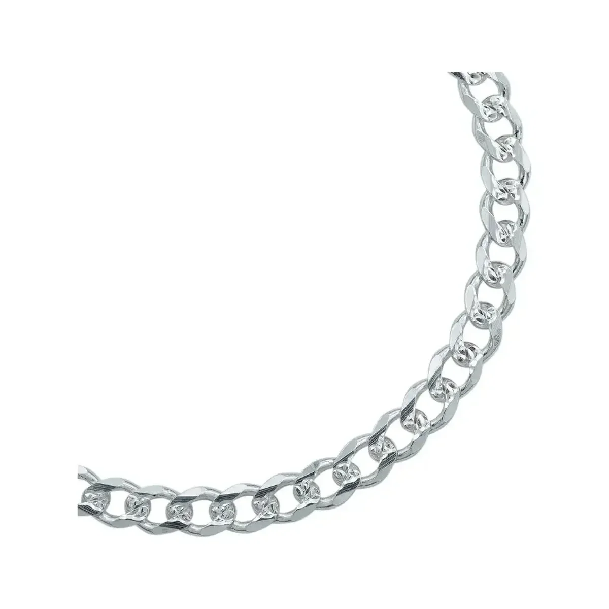 Pulsera Esclava de Plata .925 Cubana Diamantada 22 cm - Imagen 5