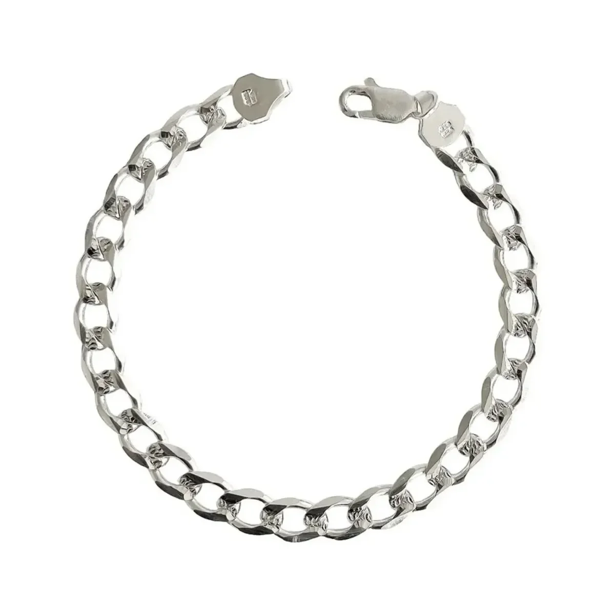 Pulsera cubana plata 925 para hombre, pulso cubano de plata .925 diamantado, esclava de plata .925 nacional.