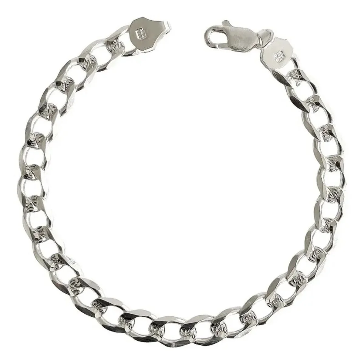 Pulsera esclava plata 925 para hombre, gruesa estilo cubano diamantada con zirconias. Joyería de lujo moderna y elegante.