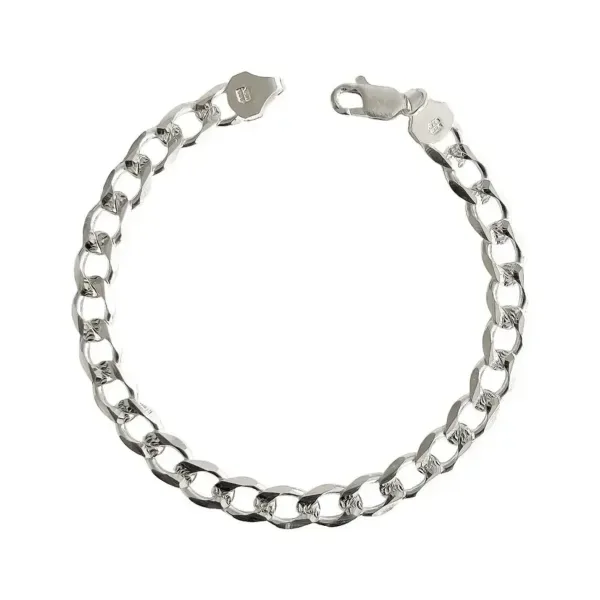 Pulsera Esclava Plata 925 Cubana Diamantada para Hombre Modelo 1478 - Imagen 1