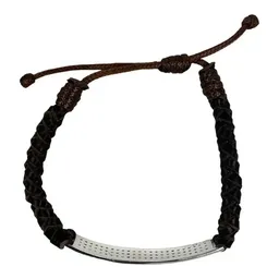 Pulsera Esclava Plata 925 Cuero Multicolor Zirconias Ajustable - Imagen 3