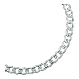 Pulsera Esclava Plata 925 Diseño Cubana Diamantada Hombre - Imagen 3