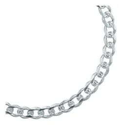 Pulsera Esclava Plata 925 Diseño Cubana Diamantada Hombre - Imagen 2