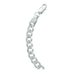 Pulsera Esclava Plata 925 Diseño Cubana Diamantada Hombre - Imagen 5