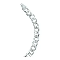 Pulsera Esclava Plata 925 Diseño Cubana Diamantada Hombre - Imagen 6