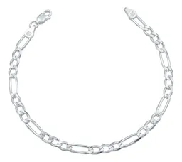 Pulsera Esclava Plata .925 Figaro 3x1 Diamantada 16.5 cm - Imagen 1