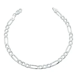 Pulsera Esclava Plata 925 Figaro 3x1 Diamantada 21cm - Imagen 1
