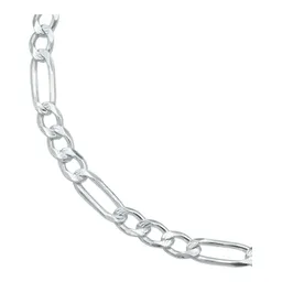 Pulsera Esclava Plata 925 Figaro 3x1 Diamantada 21cm - Imagen 3
