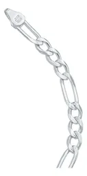 Pulsera Esclava Plata 925 Figaro 3x1 Diamantada 21cm - Imagen 4