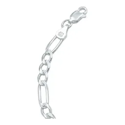 Pulsera Esclava Plata 925 Figaro 3x1 Diamantada 21cm - Imagen 6