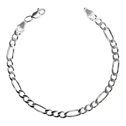 Pulsera Esclava Plata 925 Figaro 3x1 para Hombre 22cm - Imagen 1