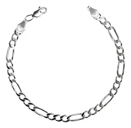 Pulsera Esclava Plata 925 Figaro 3x1 para Hombre 22cm - Imagen 1