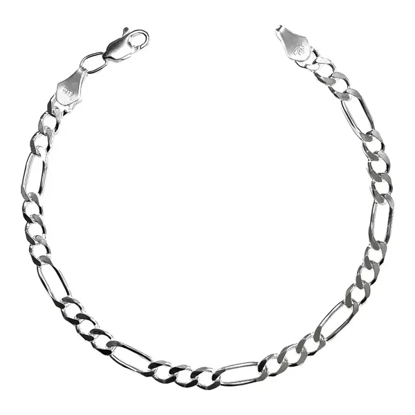 Pulsera Esclava Plata 925 Figaro 3x1 para Hombre 22cm - Imagen 1