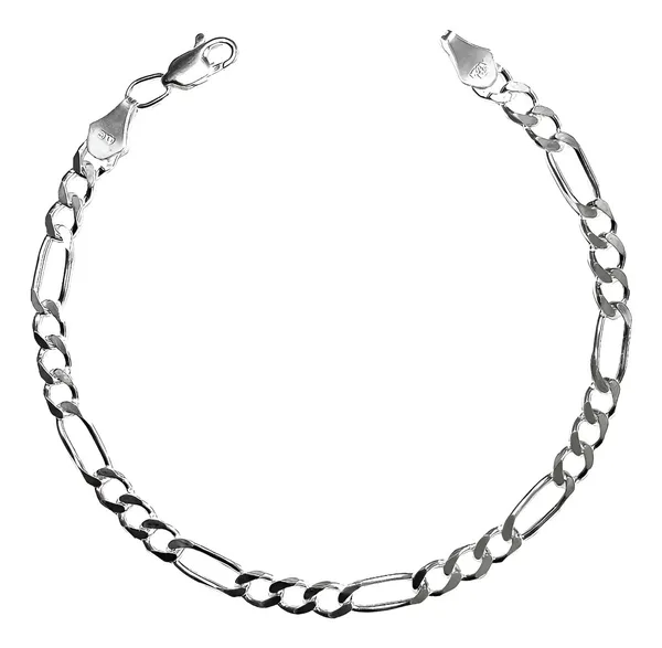 Pulsera Esclava Plata 925 Figaro 3x1 para Hombre 22cm - Imagen 1