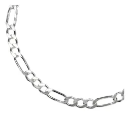 Pulsera Esclava Plata 925 Figaro 3x1 para Hombre 22cm - Imagen 2