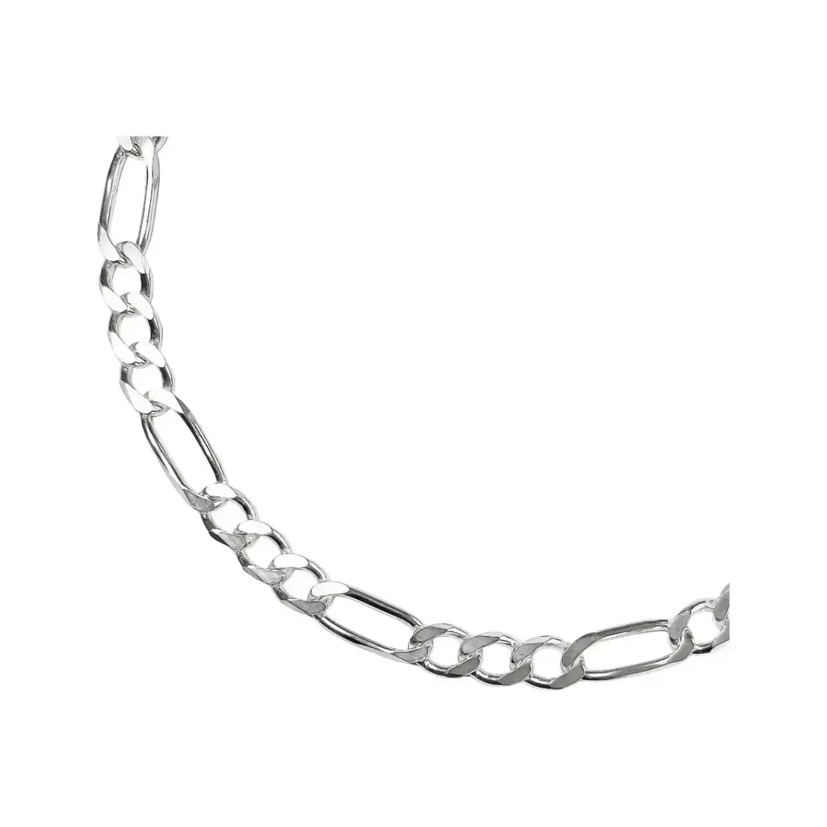 Pulsera Esclava Plata 925 Figaro 3x1 para Hombre 22cm - Imagen 2