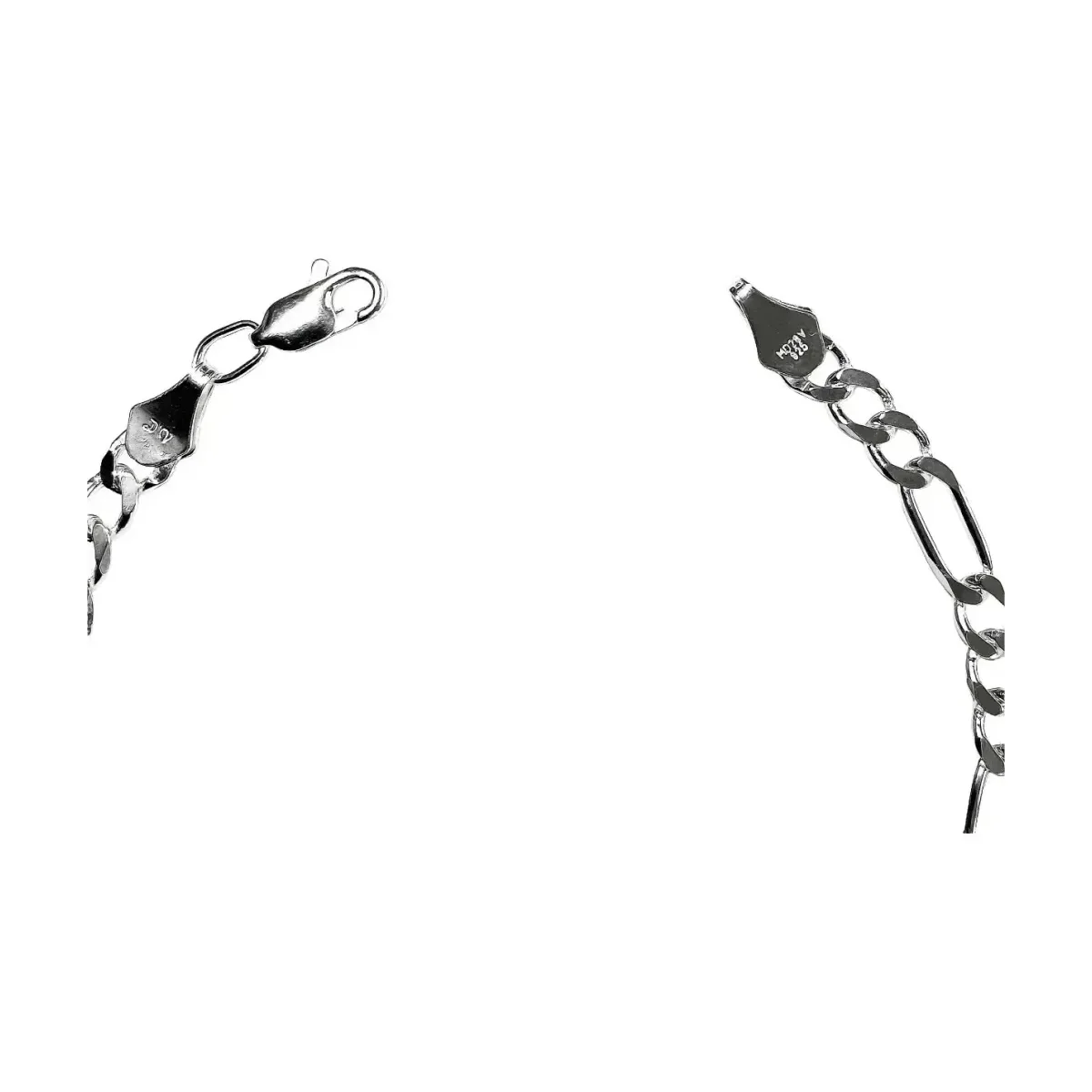 Pulsera Esclava Plata 925 Figaro 3x1 para Hombre 22cm - Imagen 3