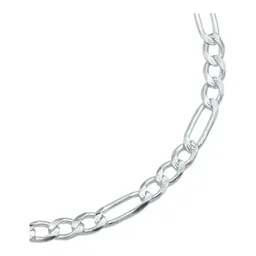 Pulsera Esclava Plata 925 Hombre Cadena Figaro 3x1 Diamantada - Imagen 3