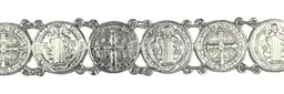 Pulsera Esclava Plata 925 Medallas San Benito 19.5cm Unisex - Imagen 2