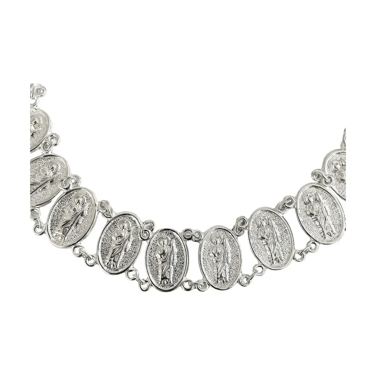 Pulsera Esclava Plata 925 Medallas San Judas Tadeo - Imagen 2