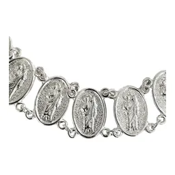 Pulsera Esclava Plata 925 Medallas San Judas Tadeo - Imagen 3
