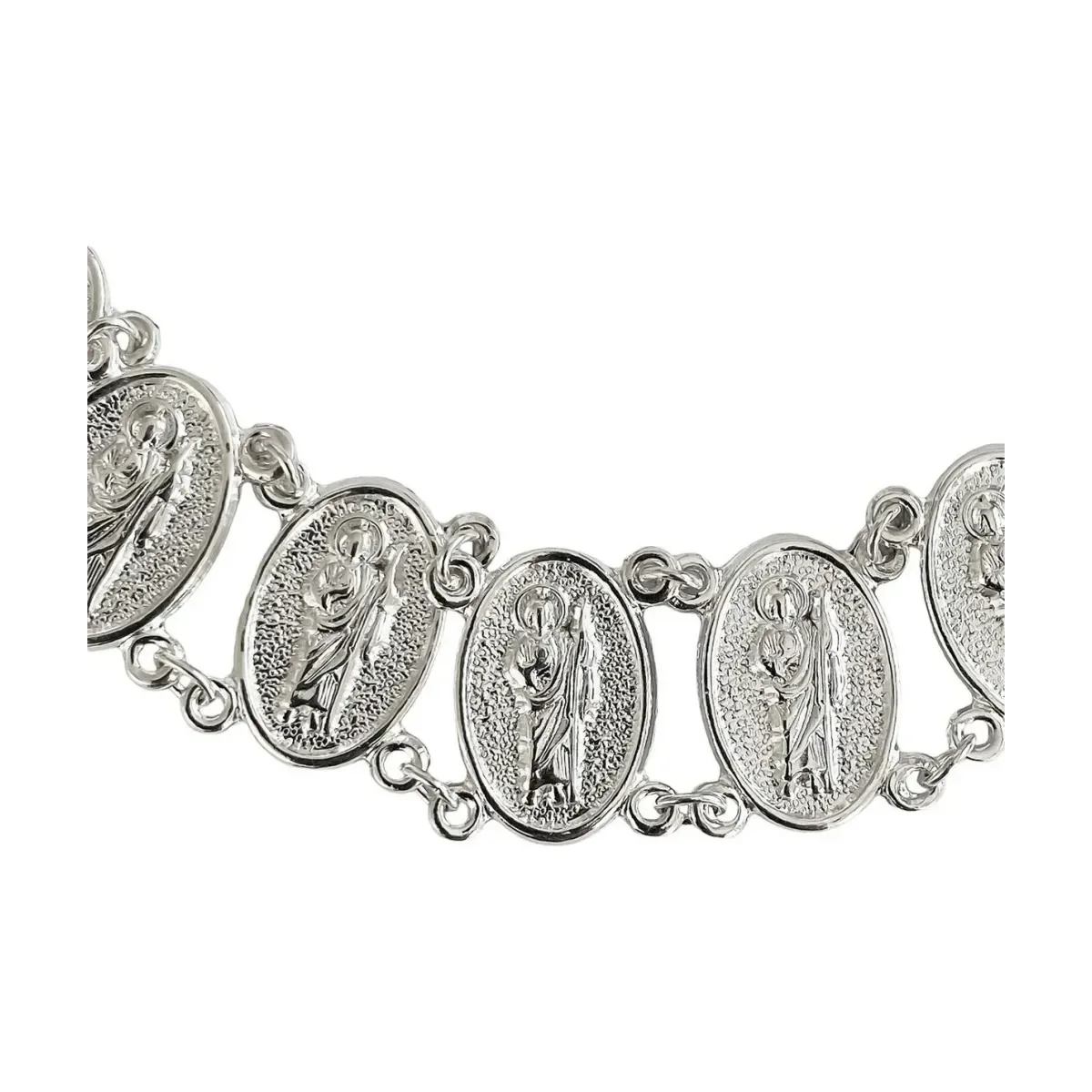 Pulsera Esclava Plata 925 Medallas San Judas Tadeo - Imagen 3