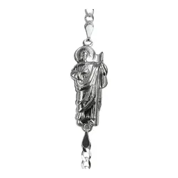 Pulsera Esclava Plata 925 San Judas Tadeo Cadena Figaro para Hombre - Imagen 2
